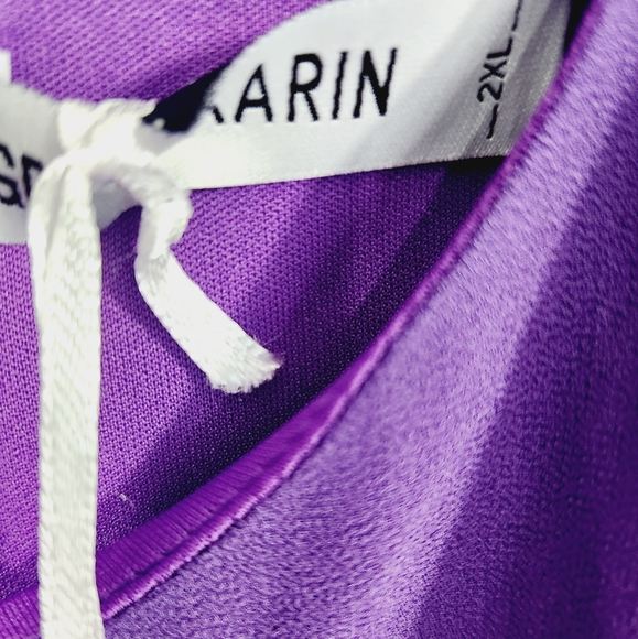 NWT Grace Karin Plus Size Purple Chiffon Dress - Picture 8 of 8